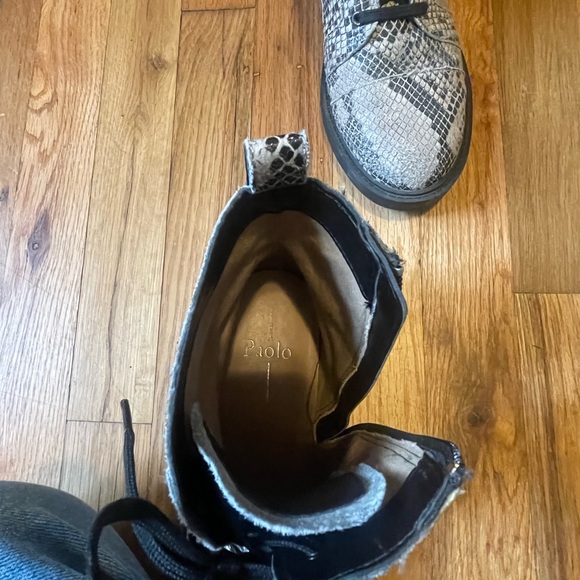 Paolo Shoes| Linea Snake Skin Combat lace up boots, size 8 - Picture 5 of 13